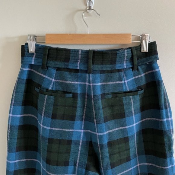 Aritzia Wilfred Blue Plaid Tie Front Pants Size 6 - Picture 9 of 11